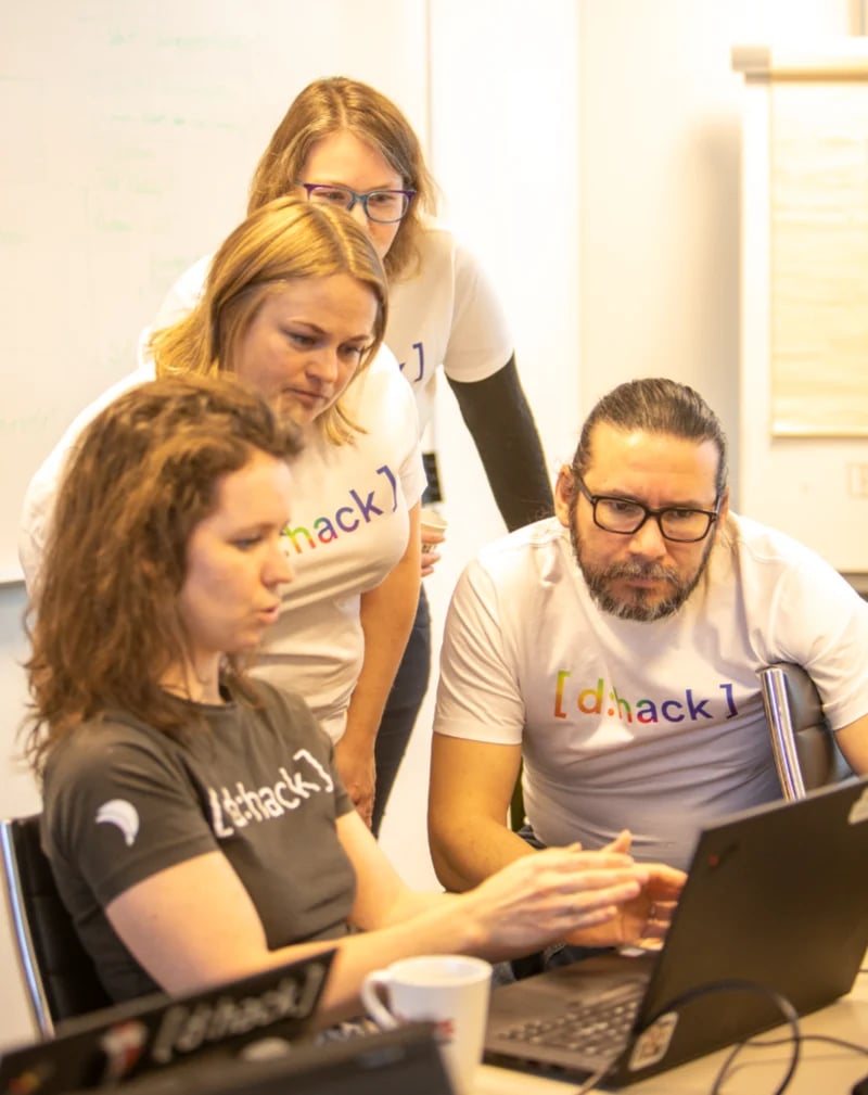 Fire utviklere i DIPS som jobber med helseinnovasjon